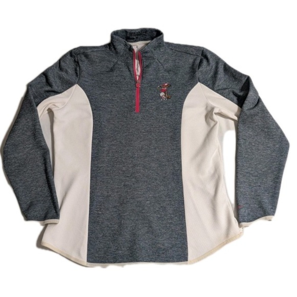 Nike Golf Tour Performance Women's‎ 1/4 Zip White Gray Pink Size L - Crumpin Fox